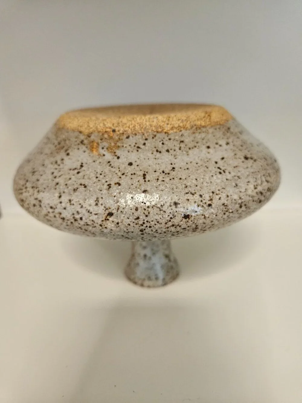 Ceramic Stoneware Vase Mid-Century Modern Studio Pottery Speckled Glaze
